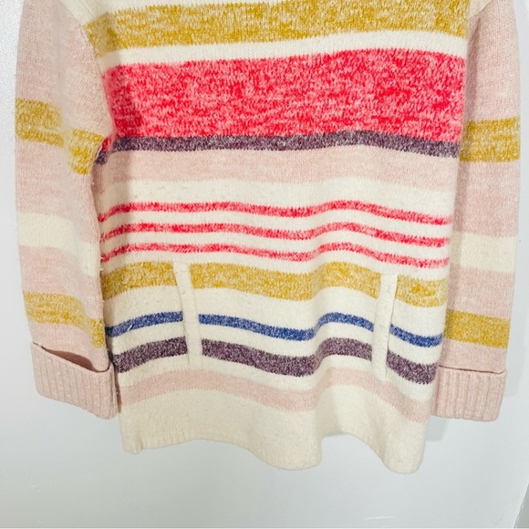 Anthropologie Elana Tunic Sweater Pullover Funnel Neck Striped Oversized Preppy - Picture 10 of 10